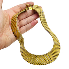 Load image into Gallery viewer, ANNE KLEIN AK signed gold tone massive designer runway choker necklace
