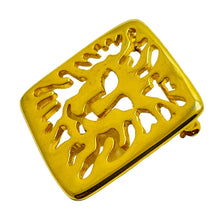 Load image into Gallery viewer, ANNE KLEIN gold lion head designer runway brooch
