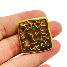 Load image into Gallery viewer, ANNE KLEIN gold lion head designer runway brooch
