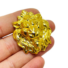 Load image into Gallery viewer, ANNE KLEIN  gold tone lions head designer runway brooch
