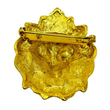Load image into Gallery viewer, ANNE KLEIN  gold tone lions head designer runway brooch
