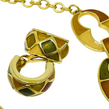 Load image into Gallery viewer, ANNE KLEIN signed vintage gold tone enamel designer necklace earrings brooch set
