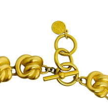 Load image into Gallery viewer, ANNE KLEIN signed vintage matte gold tone massive chain designer necklace
