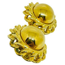 Load image into Gallery viewer, ANNE KLEIN vintage gold tone chain massive designer clip on earrings
