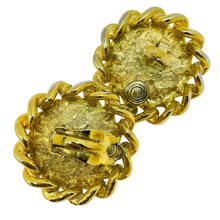 Load image into Gallery viewer, ANNE KLEIN vintage gold tone chain massive designer clip on earrings
