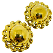 Load image into Gallery viewer, ANNE KLEIN vintage gold tone chain massive designer clip on earrings
