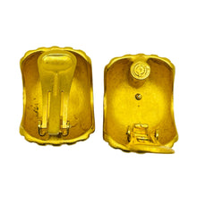 Load image into Gallery viewer, ANNE KLEIN vintage gold tone coin Etruscan designer 80's clip on earrings
