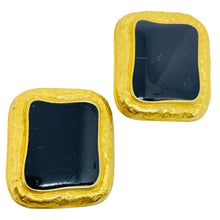 Load image into Gallery viewer, ANNE KLEIN vintage gold tone enamel massive designer clip on earrings
