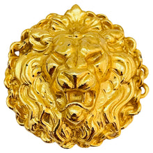 Load image into Gallery viewer, ANNE KLEIN vintage gold tone lions head designer brooch
