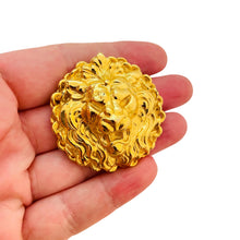 Load image into Gallery viewer, ANNE KLEIN vintage gold tone lions head designer brooch
