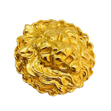 Load image into Gallery viewer, ANNE KLEIN vintage gold tone lions head designer brooch
