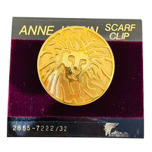 Load image into Gallery viewer, ANNE KLEIN vintage gold tone lions head scarf clip

