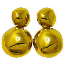 Load image into Gallery viewer, ANNE KLEIN vintage gold tone modernist dangle designer clip on earrings
