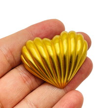 Load image into Gallery viewer, ANNE KLEIN vintage heart matte gold tone designer brooch
