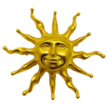 Load image into Gallery viewer, ANNE KLEIN vintage huge sun face matte gold designer brooch
