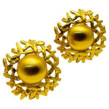 Load image into Gallery viewer, ANNE KLEIN vintage matte gold designer clip on earrings
