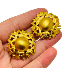Load image into Gallery viewer, ANNE KLEIN vintage matte gold designer clip on earrings
