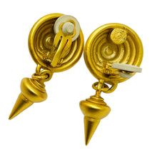Load image into Gallery viewer, ANNE KLEIN vintage matte gold etruscan designer runway clip on earrings
