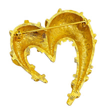 Load image into Gallery viewer, ANNE KLEIN vintage matte gold heart designer runway brooch
