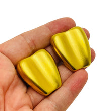 Load image into Gallery viewer, ANNE KLEIN vintage matte gold modernist designer runway earrings
