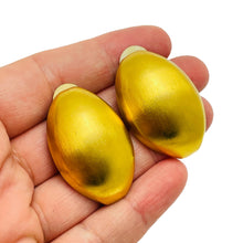 Load image into Gallery viewer, ANNE KLEIN vintage matte gold modernist designer runway earrings
