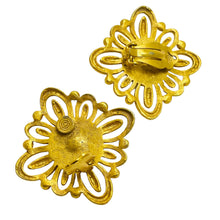 Load image into Gallery viewer, ANNE KLEIN vintage matte gold pearl huge designer runway clip on earrings
