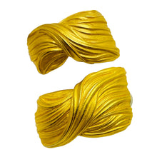 Load image into Gallery viewer, ANNE KLEIN vintage matte gold textured designer runway earrings
