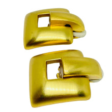 Load image into Gallery viewer, ANNE KLEIN vintage matte gold tone door knocker designer clip on earrings

