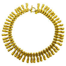 Load image into Gallery viewer, ANNE KLEIN vintage matte gold tone modernist geometrid designer runway necklace
