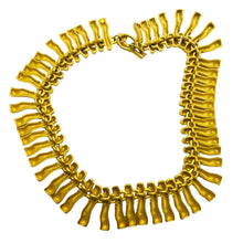 Load image into Gallery viewer, ANNE KLEIN vintage matte gold tone modernist geometrid designer runway necklace
