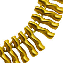 Load image into Gallery viewer, ANNE KLEIN vintage matte gold tone modernist geometrid designer runway necklace
