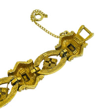 Load image into Gallery viewer, ART signed vintage amber glass faux pearls designer link bracelet
