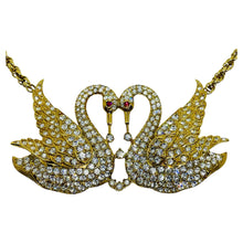 Load image into Gallery viewer, A&amp;S ATTWOOD &amp; SAWYER gold plated crystals swan love designer necklace
