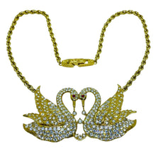 Load image into Gallery viewer, A&amp;S ATTWOOD &amp; SAWYER gold plated crystals swan love designer necklace
