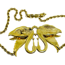 Load image into Gallery viewer, A&amp;S ATTWOOD &amp; SAWYER gold plated crystals swan love designer necklace
