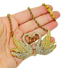 Load image into Gallery viewer, A&amp;S ATTWOOD &amp; SAWYER gold plated crystals swan love designer necklace
