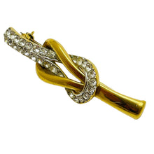 Load image into Gallery viewer, A&amp;S signed vintage gold rhinestone designer brooch
