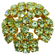 Load image into Gallery viewer, AUSTRIA signed vintage gold tone rhinestone designer brooch
