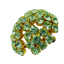 Load image into Gallery viewer, AUSTRIA signed vintage gold tone rhinestone designer brooch
