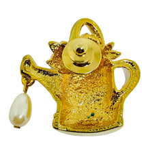 Load image into Gallery viewer, AVON gold tone enamel pearl 'YOU'RE MY FAVOURITE HOBBY' scatter pin
