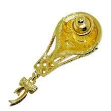 Load image into Gallery viewer, AVON gold tone red enamel rhinestone bow ballon  'WINDS OF CHARM' pin
