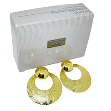Load image into Gallery viewer, AVON vintage gold tone door knocker 'BROCADE CONVERTIBLE' designer earrings
