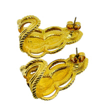 Load image into Gallery viewer, AVON vintage gold tone enamel designer pierced earrings
