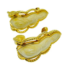 Load image into Gallery viewer, AVON vintage gold tone enamel designer pierced earrings
