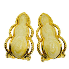 Load image into Gallery viewer, AVON vintage gold tone enamel designer pierced earrings
