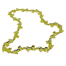 Load image into Gallery viewer, AVON vintage gold tone figural cats panthers link chain designer necklace
