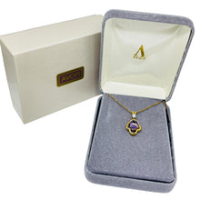 Load image into Gallery viewer, AVON vintage gold tone genuine amethyst designer chain necklace
