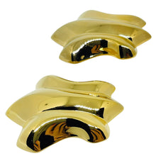 Load image into Gallery viewer, AVON vintage gold tone modernist 'POLISHED SHIELD' designer earrings

