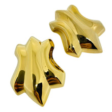 Load image into Gallery viewer, AVON vintage gold tone modernist 'POLISHED SHIELD' designer earrings
