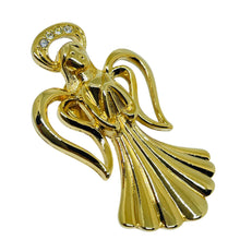 Load image into Gallery viewer, AVON vintage signed gold tone rhinestone 'HEAVENLY ANGEL' pin
